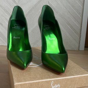 Christian Louboutin Hot Chicks - 100 metallic leather pumps - Green 37.5